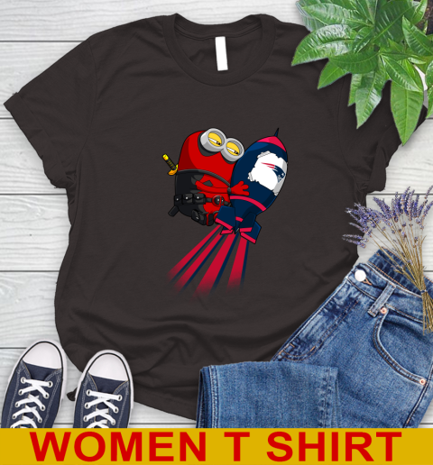 NFL Football New England Patriots Deadpool Minion Marvel Shirt Women's T-Shirt 9