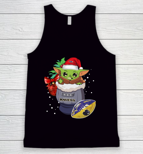 Baltimore Ravens Christmas Baby Yoda Star Wars Funny Happy NFL Tank Top