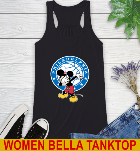 Philadelphia 76ers NBA Basketball Dabbing Mickey Disney Sports Racerback Tank 2