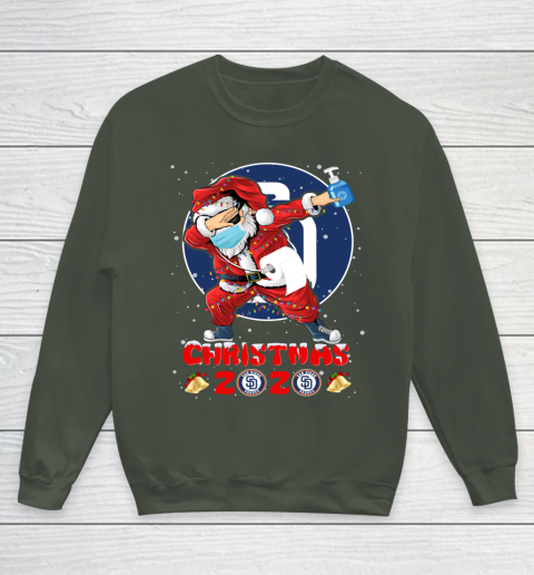 San Diego Padres Funny Santa Claus Dabbing Christmas 2020 MLB Youth Sweatshirt 8