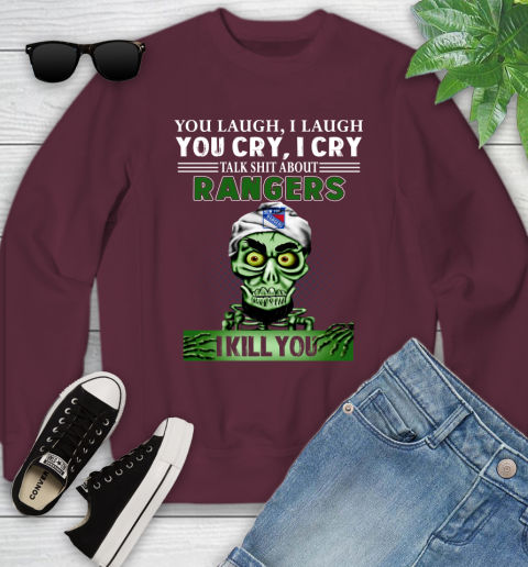 NHL Talk Shit About New York Rangers I Kill You Achmed The Dead Terrorist Jeffrey Dunham Hockey Youth Sweatshirt 4