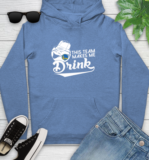 Golden State Warriors NBA Basketball This Team Makes Me Drink Adoring Fan Youth Hoodie 13