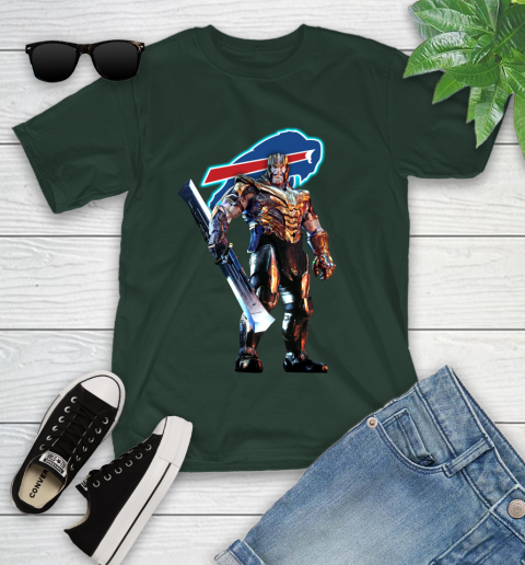 NFL Thanos Gauntlet Avengers Endgame Football Buffalo Bills Youth T-Shirt 5