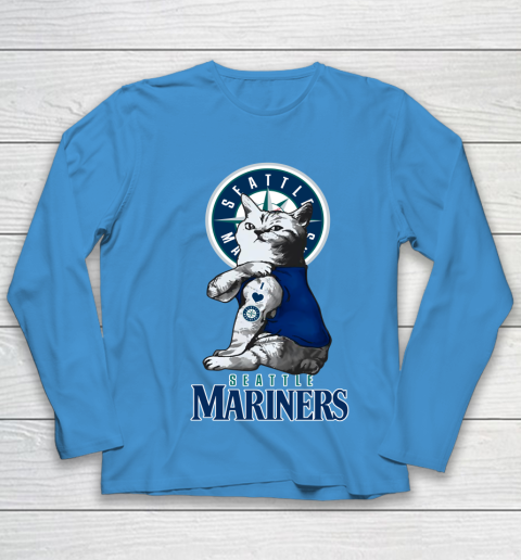 MLB Baseball My Cat Loves Seattle Mariners Youth Long Sleeve 5