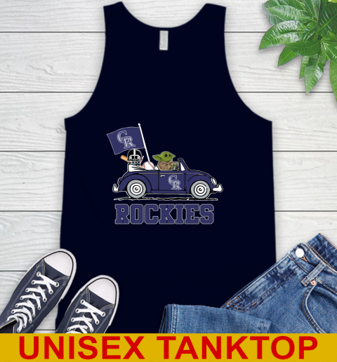 MLB Baseball Colorado Rockies Darth Vader Baby Yoda Driving Star Wars Shirt Tank Top 4 MLB Baseball Colorado Rockies Darth Vader Baby Yoda Driving Star Wars Shirt Tank Top - Image 4