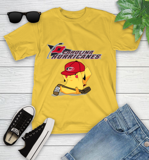 NHL Pikachu Hockey Sports Carolina Hurricanes Youth T-Shirt 8
