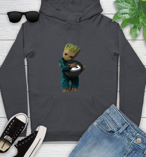NHL Groot Guardians Of The Galaxy Hockey Sports Anaheim Ducks Youth Hoodie 8