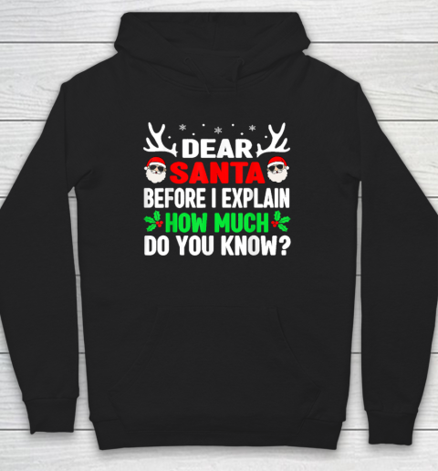 Funny Christmas Shirts Kids Adults Dear Santa I Can Explain Hoodie