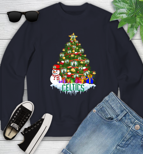 Boston Celtics Merry Christmas NBA Basketball Sports Youth Sweatshirt 3
