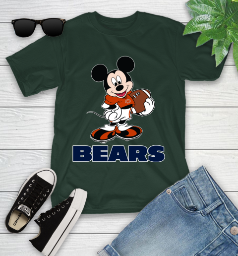 NFL Football Chicago Bears Cheerful Mickey Mouse Shirt Youth T-Shirt 5
