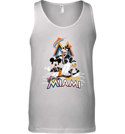 Miami Marlins Mickey Donald And Goofy Baseball Tank Top