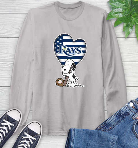 Tampa Bay Rays MLB Baseball The Peanuts Movie Adorable Snoopy Long Sleeve T-Shirt 12