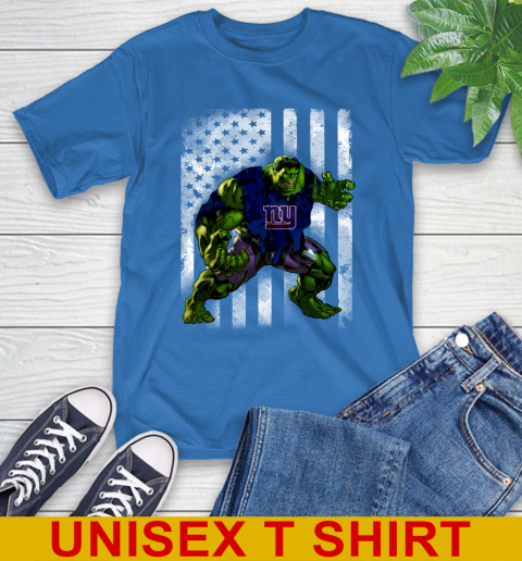 New York Giants Hulk Marvel Avengers NFL Football American Flag T-Shirt 11