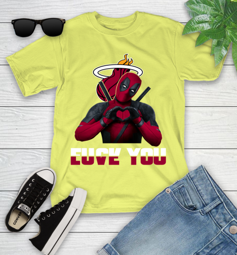 NBA Miami Heat Deadpool Love You Fuck You Basketball Sports Youth T-Shirt 10
