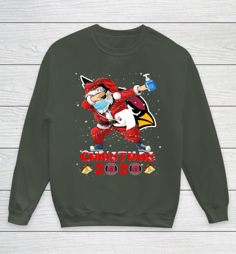 Arizona Cardinals Funny Santa Claus Dabbing Christmas 2020 NFL Youth Sweatshirt 8