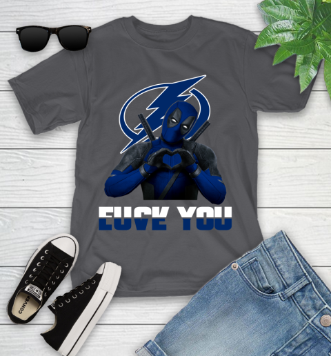 NHL Tampa Bay Lightning Deadpool Love You Fuck You Hockey Sports Youth T-Shirt 6