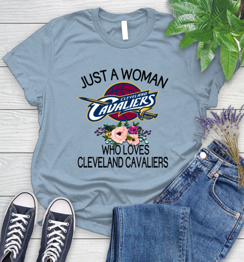 NBA Just A Woman Who Loves Cleveland Cavaliers Basketball Sports Women's T-Shirt 6