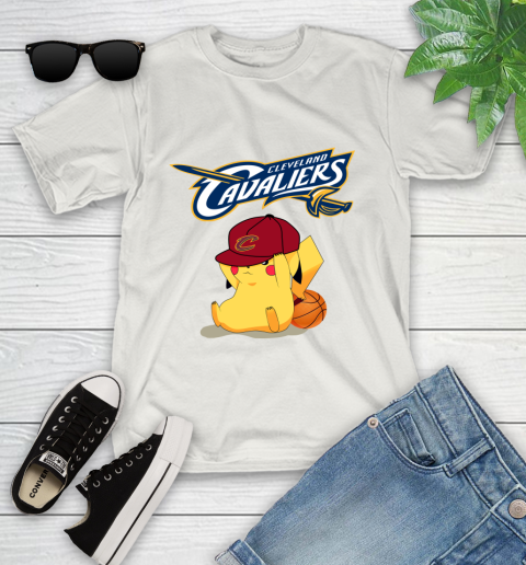 NBA Pikachu Basketball Sports Cleveland Cavaliers Youth T-Shirt 12