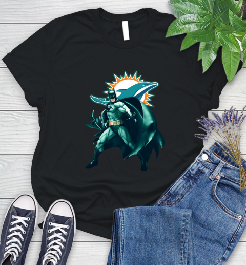 NFL Batman Football Sports Miami Dolphins Women's T-Shirt 2