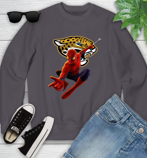 NFL Spider Man Avengers Endgame Football Jacksonville Jaguars Youth Sweatshirt 6