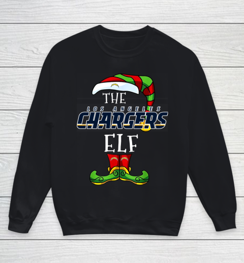 Los Angeles Chargers Christmas ELF Funny NFL Youth Sweatshirt
