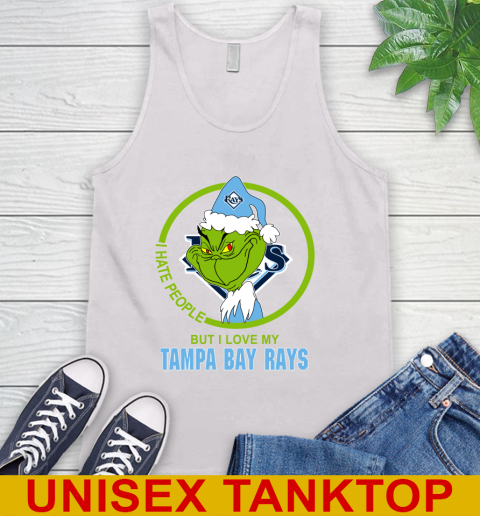 Tampa Bay Rays MLB Christmas Grinch I Hate People But I Love My Favorite Baseball Team Tank Top