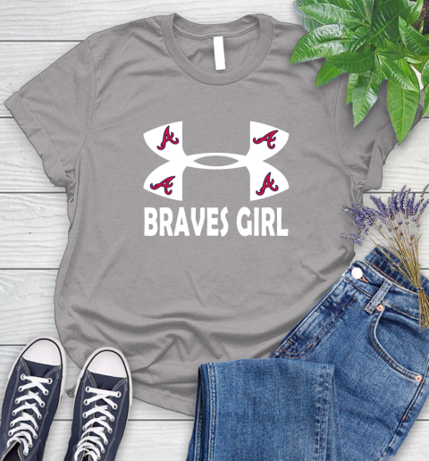 MLB Atlanta Braves Under Armour Baseball Sports Women's T-Shirt 5