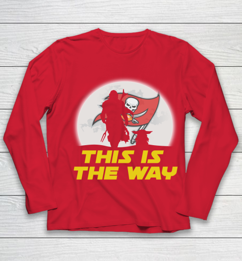 Tampa Bay Buccaneers NFL Football Star Wars Yoda And Mandalorian This Is The Way Youth Long Sleeve 8