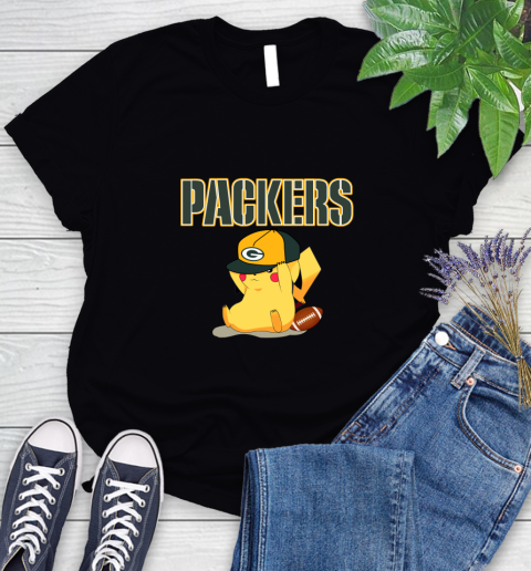 NFL Pikachu Football Sports Green Bay Packers Women's T-Shirt 2
