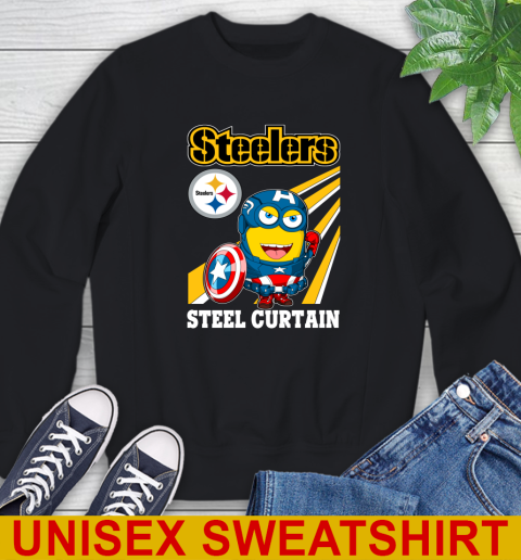 NFL Football Pittsburgh Steelers Captain America Marvel Avengers Minion Shirt Sweatshirt