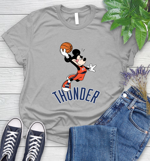 NBA Basketball Oklahoma City Thunder Cheerful Mickey Mouse Shirt Women's T-Shirt 5