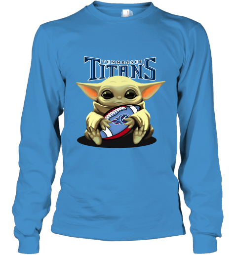 Baby Yoda Loves The Tennessee Titans leqw baby yoda loves the tennessee titans youth long sleeve 50 front sapphire