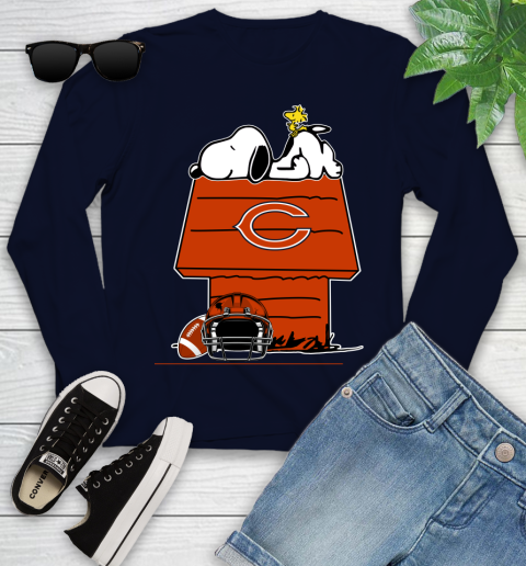 Chicago Bears NFL Football Snoopy Woodstock The Peanuts Movie Youth Long Sleeve 3