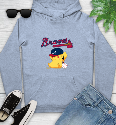 MLB Pikachu Baseball Sports Atlanta Braves Youth Hoodie 10