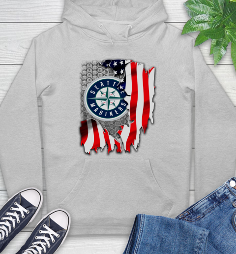 Seattle Mariners MLB Baseball American Flag Hoodie 6