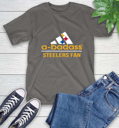 Pittsburgh Steelers NFL Football A Badass Adidas Adoring Fan Sports T-Shirt 10