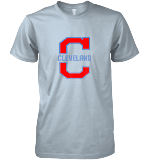 kzt2 cleveland hometown indian tribe vintage premium guys tee 5 front light blue