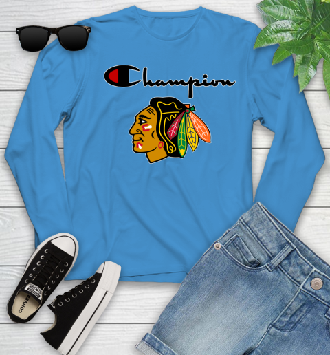 NHL Hockey Chicago Blackhawks Champion Shirt Youth Long Sleeve 5