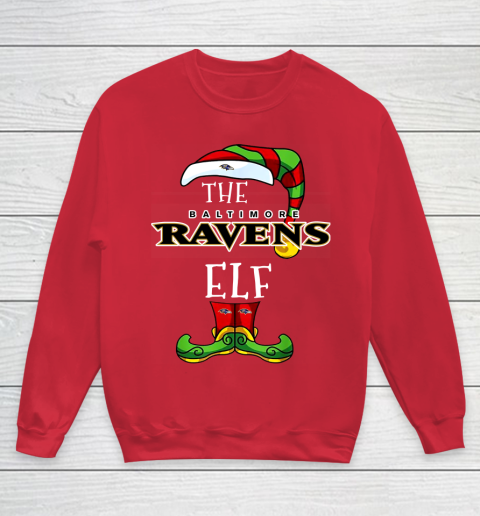 Baltimore Ravens Christmas ELF Funny NFL Youth Sweatshirt 7