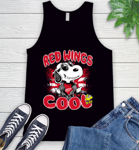 NHL Hockey Detroit Red Wings Cool Snoopy Shirt Tank Top