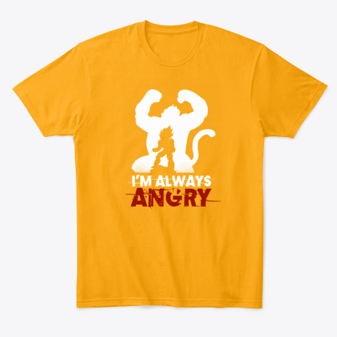 aohb dragon ball ndash i am always angry dragon ball classic t shirt 2 front gold