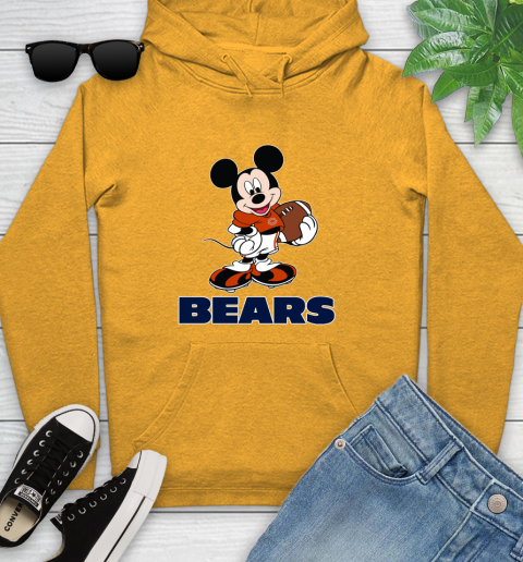 NFL Football Chicago Bears Cheerful Mickey Mouse Shirt Youth Hoodie 3