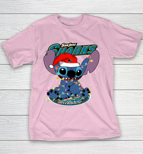 San Jose Sharks NHL Hockey noel stitch Christmas Youth T-Shirt 5