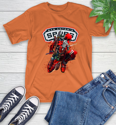 NBA Deadpool Marvel Comics Sports Basketball San Antonio Spurs T-Shirt 5