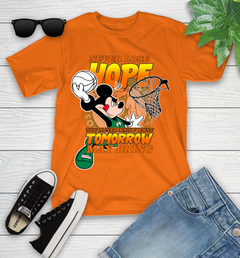 Boston Celtics NBA Basketball Mickey Disney Never Lose Hope Youth T-Shirt 9