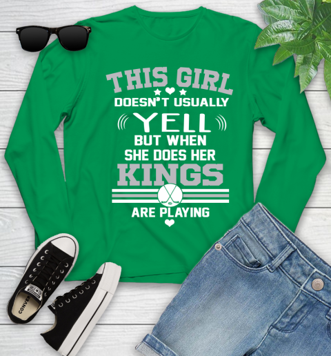 Los Angeles Kings NHL Hockey I Yell When My Team Is Playing Youth Long Sleeve 7