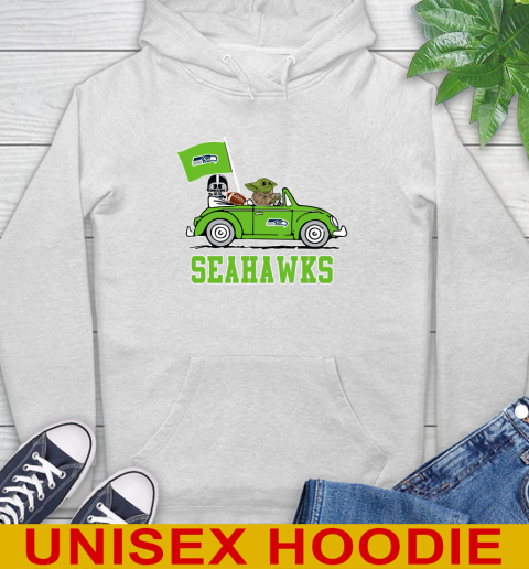 NFL Football Seattle Seahawks Darth Vader Baby Yoda Driving Star Wars Shirt Hoodie
