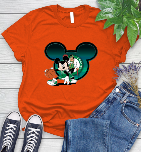 NBA Boston Celtics Mickey Mouse Disney Basketball Women's T-Shirt 4