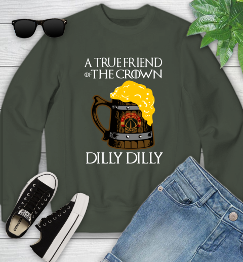NBA Washington Wizards A True Friend Of The Crown Game Of Thrones Beer Dilly Dilly Basketball Youth Sweatshirt 9