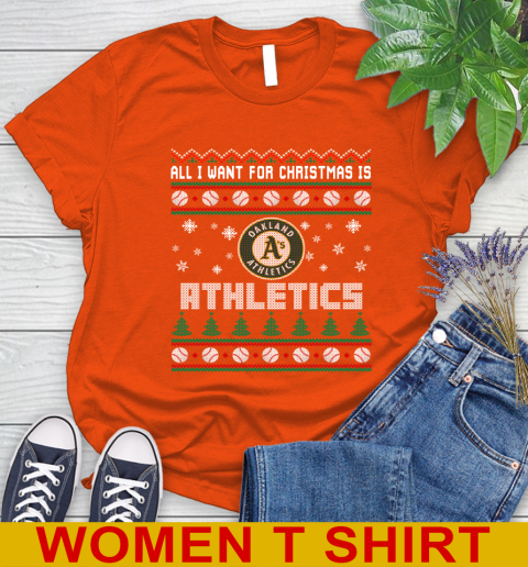 MLB All I Want For Christmas Is Oakland Athletics Baseball Sports 87